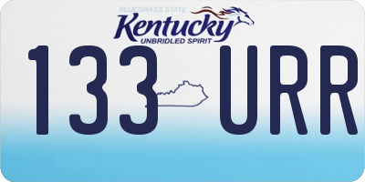 KY license plate 133URR