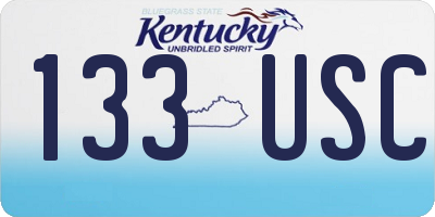 KY license plate 133USC