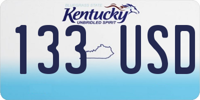 KY license plate 133USD