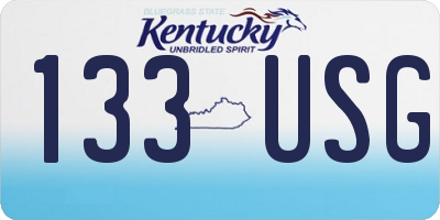 KY license plate 133USG