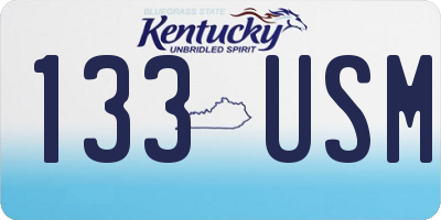 KY license plate 133USM