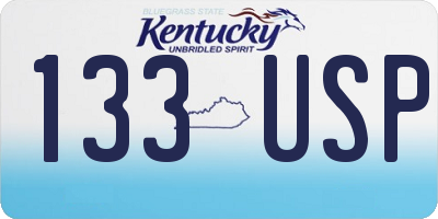KY license plate 133USP
