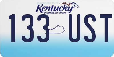 KY license plate 133UST