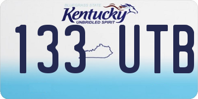 KY license plate 133UTB
