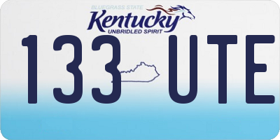 KY license plate 133UTE