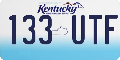 KY license plate 133UTF