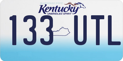 KY license plate 133UTL