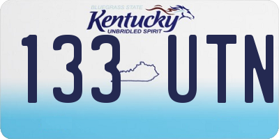 KY license plate 133UTN
