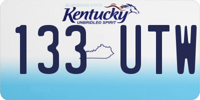KY license plate 133UTW