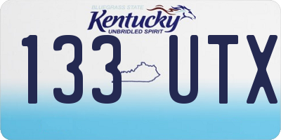 KY license plate 133UTX
