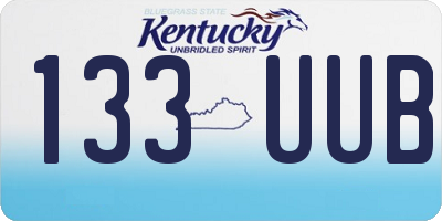 KY license plate 133UUB