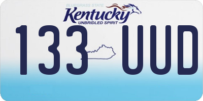 KY license plate 133UUD