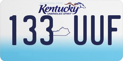KY license plate 133UUF