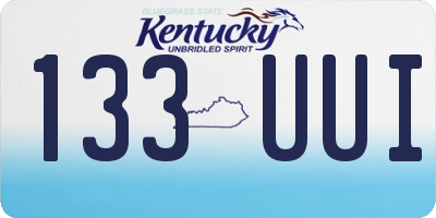 KY license plate 133UUI