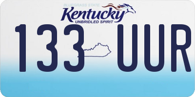 KY license plate 133UUR
