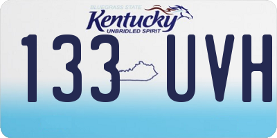 KY license plate 133UVH