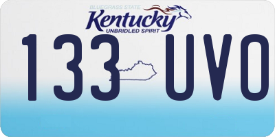 KY license plate 133UVO