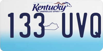 KY license plate 133UVQ
