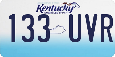 KY license plate 133UVR