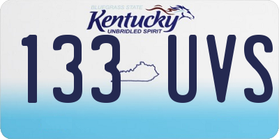 KY license plate 133UVS