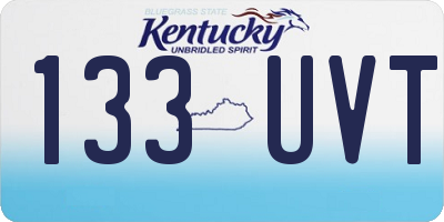 KY license plate 133UVT