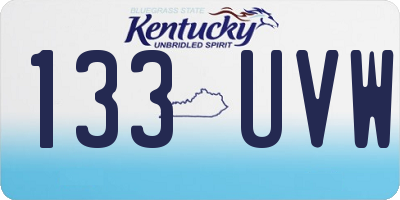 KY license plate 133UVW