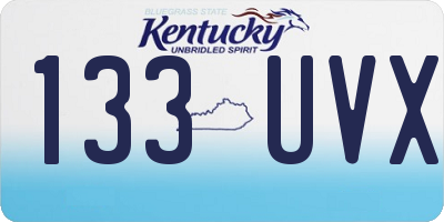 KY license plate 133UVX