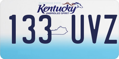 KY license plate 133UVZ