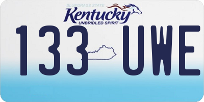 KY license plate 133UWE