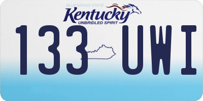 KY license plate 133UWI