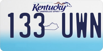 KY license plate 133UWN