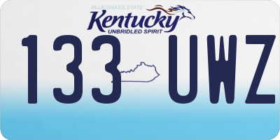 KY license plate 133UWZ