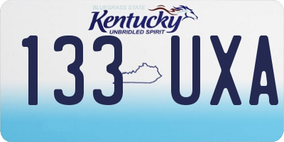 KY license plate 133UXA