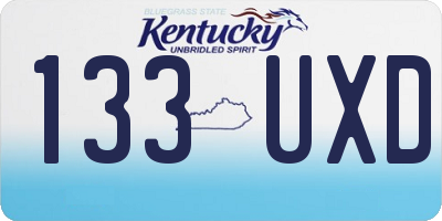 KY license plate 133UXD