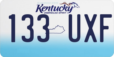 KY license plate 133UXF