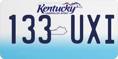 KY license plate 133UXI