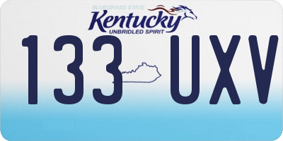 KY license plate 133UXV