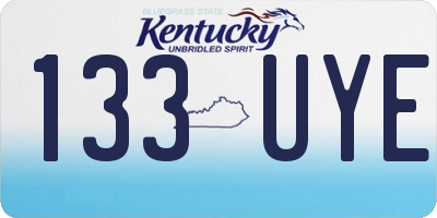 KY license plate 133UYE