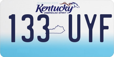 KY license plate 133UYF