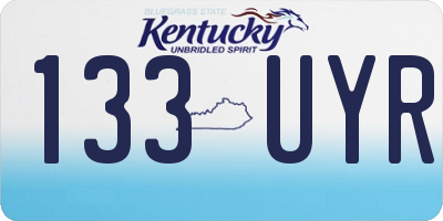 KY license plate 133UYR