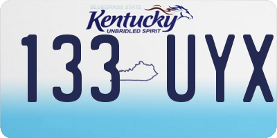 KY license plate 133UYX