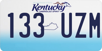 KY license plate 133UZM