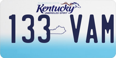 KY license plate 133VAM