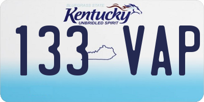 KY license plate 133VAP