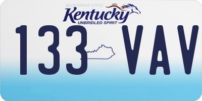 KY license plate 133VAV
