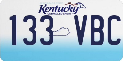 KY license plate 133VBC