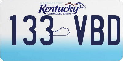 KY license plate 133VBD