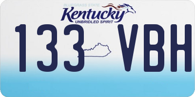 KY license plate 133VBH
