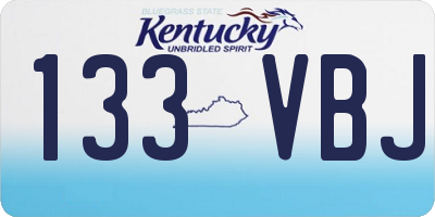 KY license plate 133VBJ