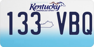 KY license plate 133VBQ